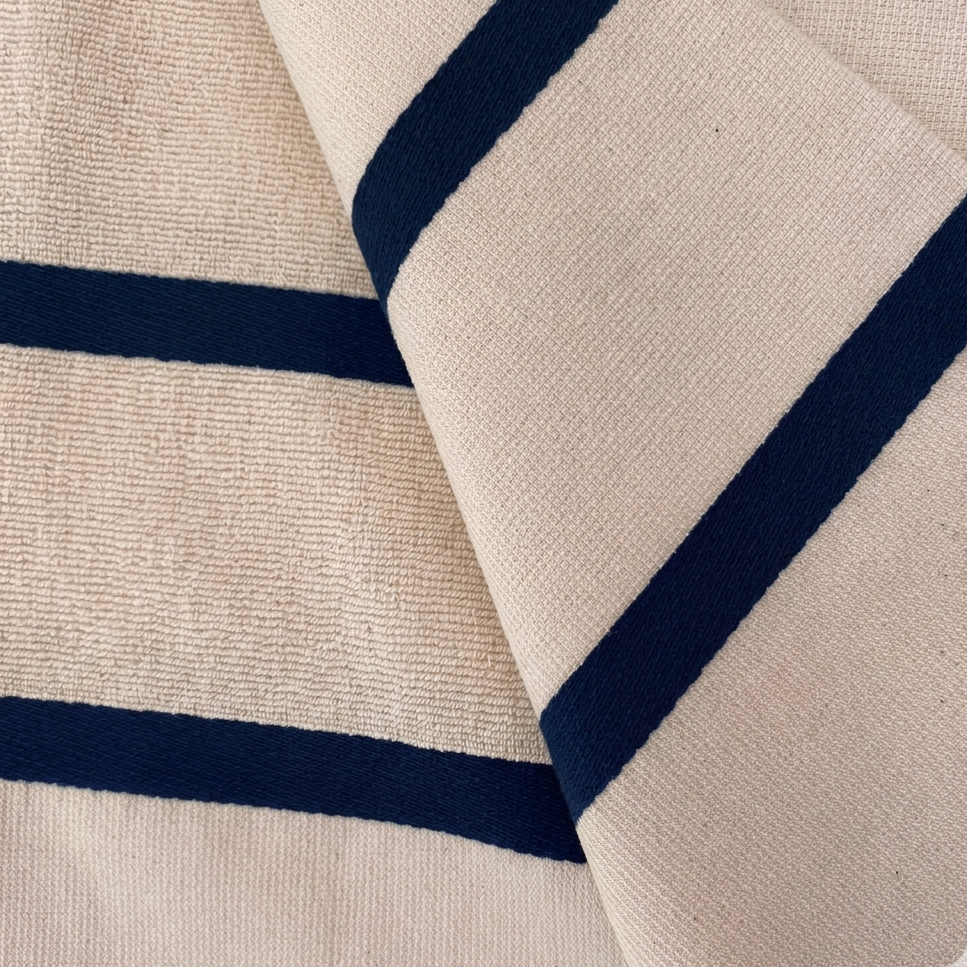 Serviette de plage - 100% coton - 100x180cm - Bleu marine
