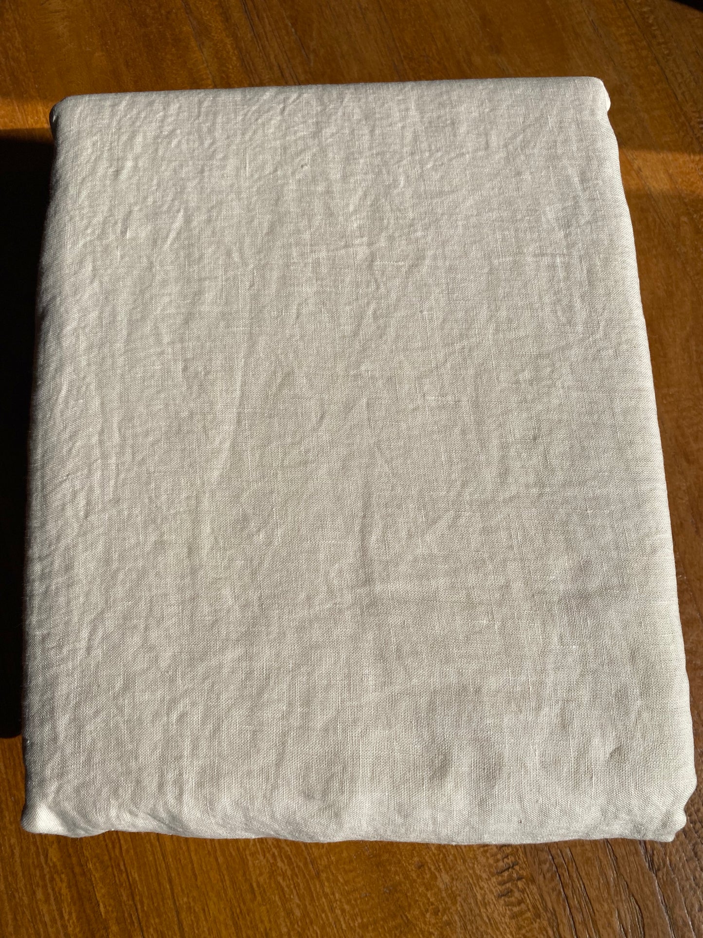 Housse de couette 240x260 - 100% lin lavé - Crème + 2 taies d’oreillers carrées