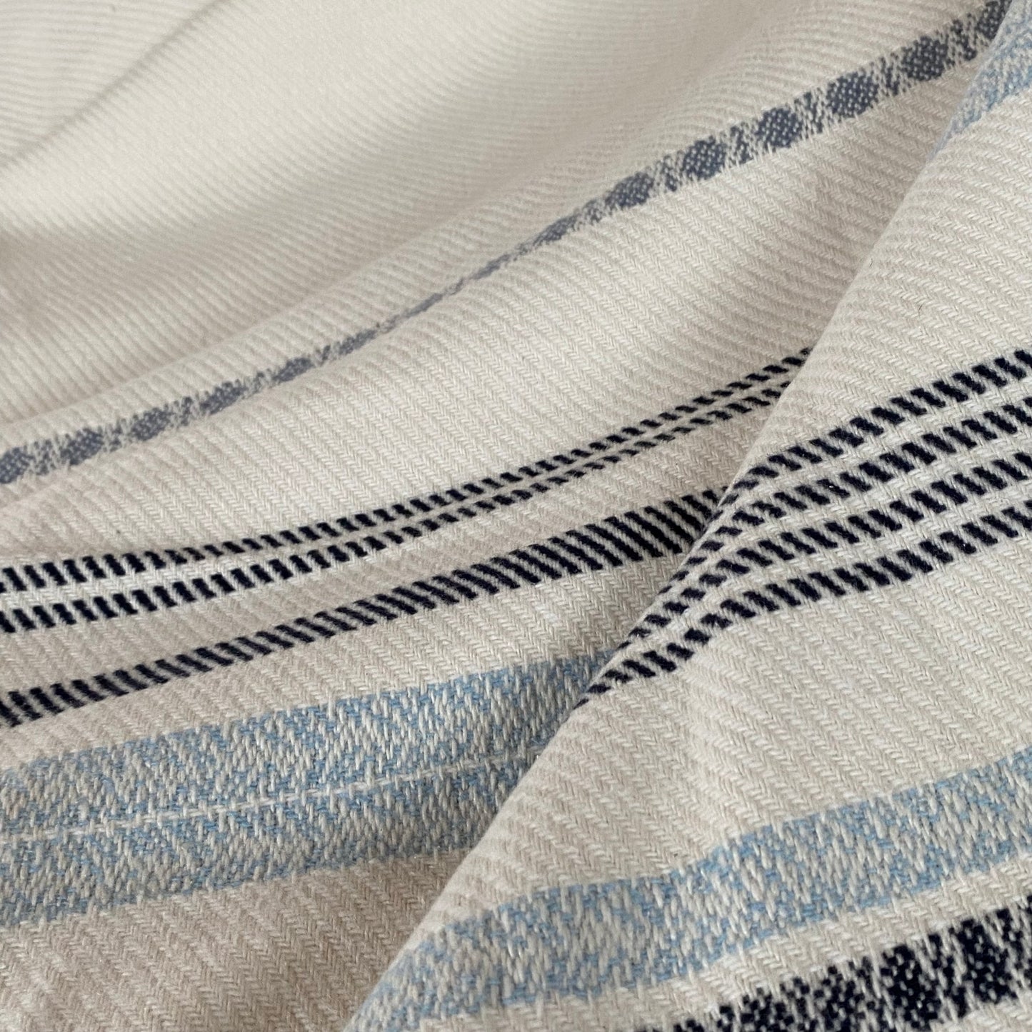 Plaids XL - Blanc rayures bleus