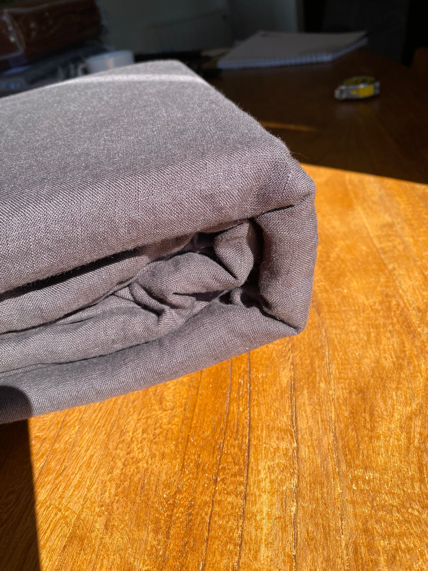 Housse de couette 240x260 - 100% lin lavé - Gris anthracite + 2 taies d’oreillers carrées