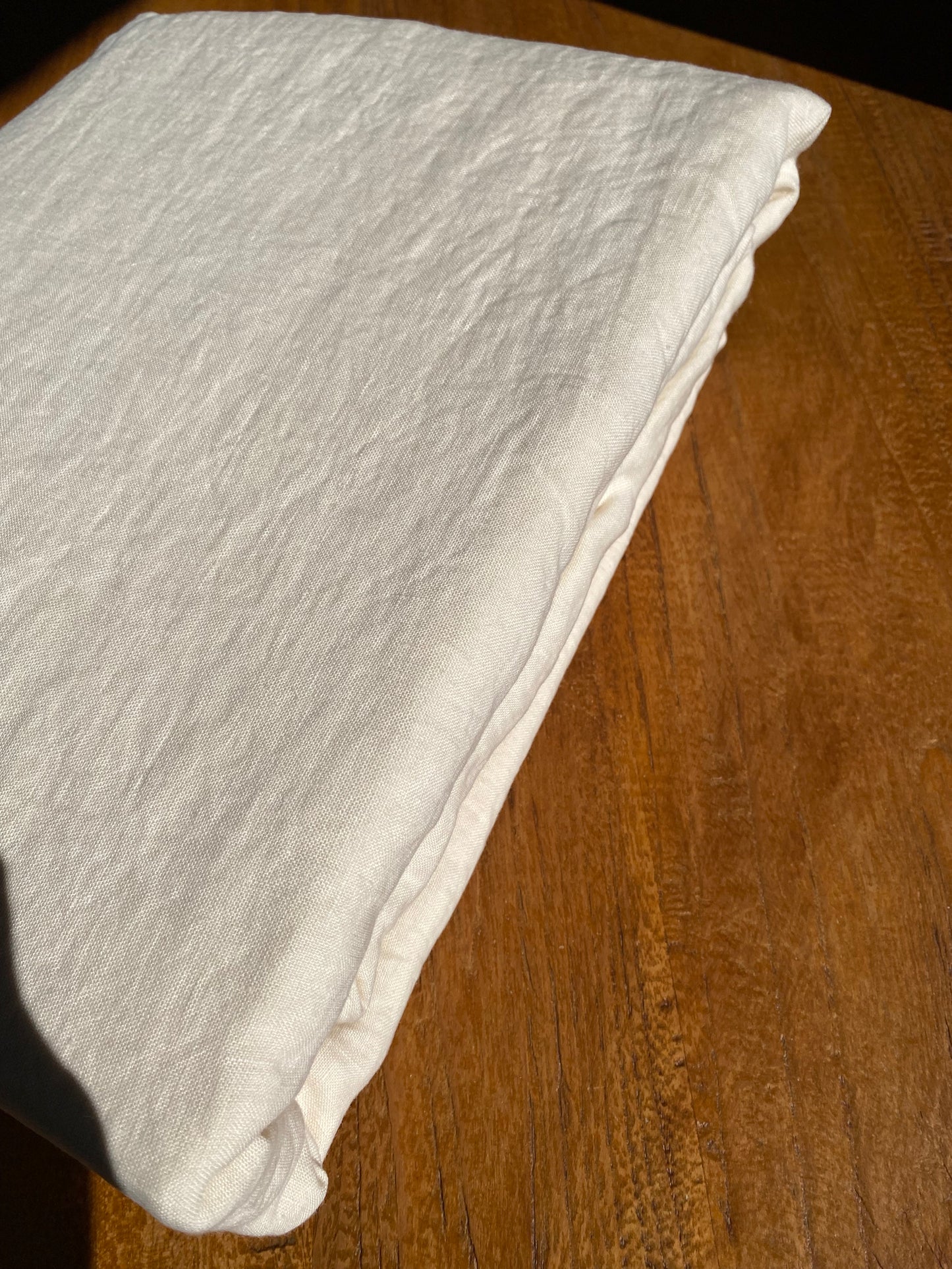 Housse de couette 240x260 - 100% lin lavé - Crème + 2 taies d’oreillers carrées