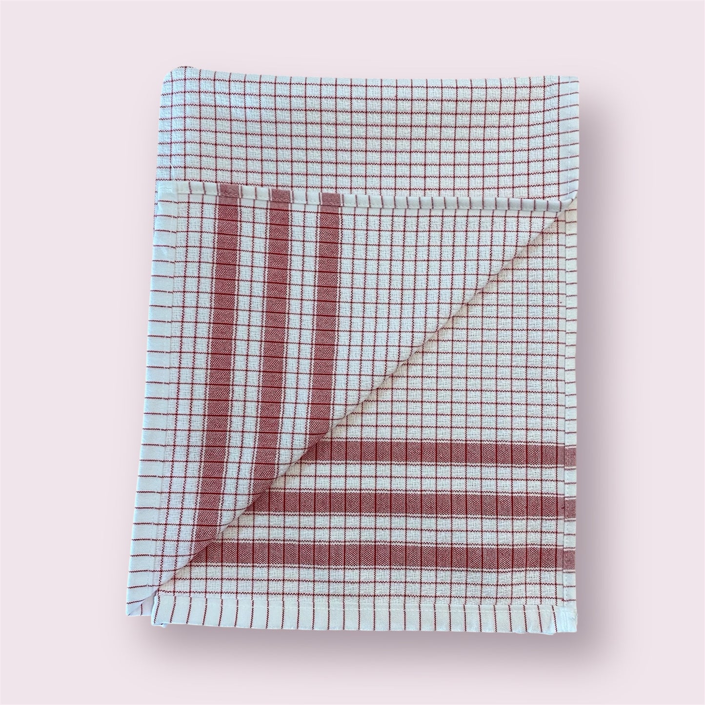 Torchon à carreaux - Rouge - Lot de 3