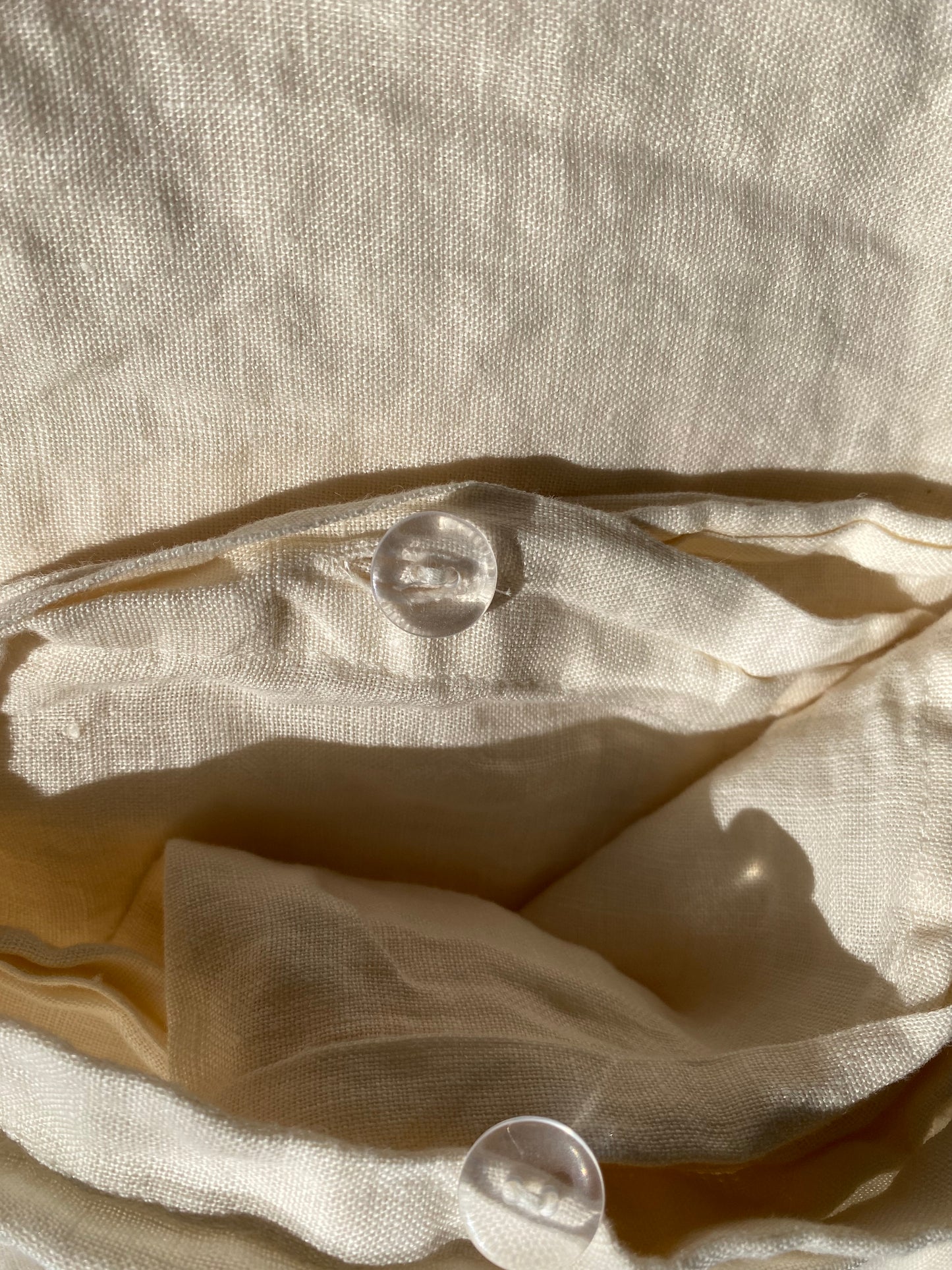 Housse de couette 240x260 - 100% lin lavé - Crème + 2 taies d’oreillers carrées