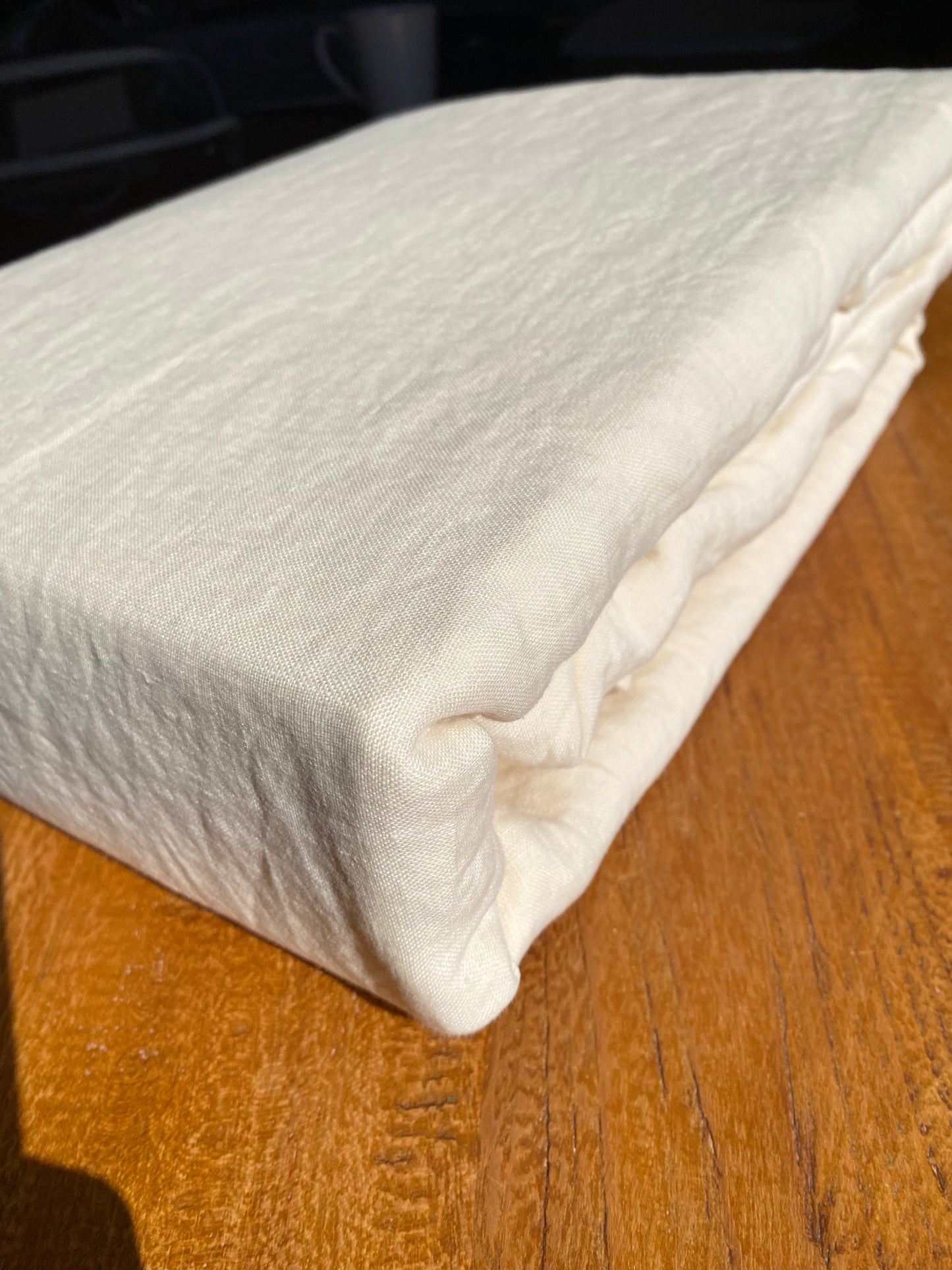 Housse de couette 240x260 - 100% lin lavé - Crème + 2 taies d’oreillers carrées