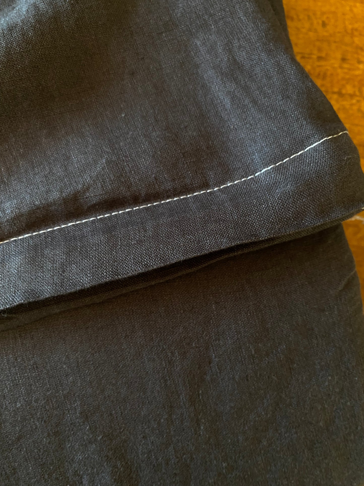 Housse de couette 240x260 - 100% lin lavé - Gris anthracite + 2 taies d’oreillers carrées