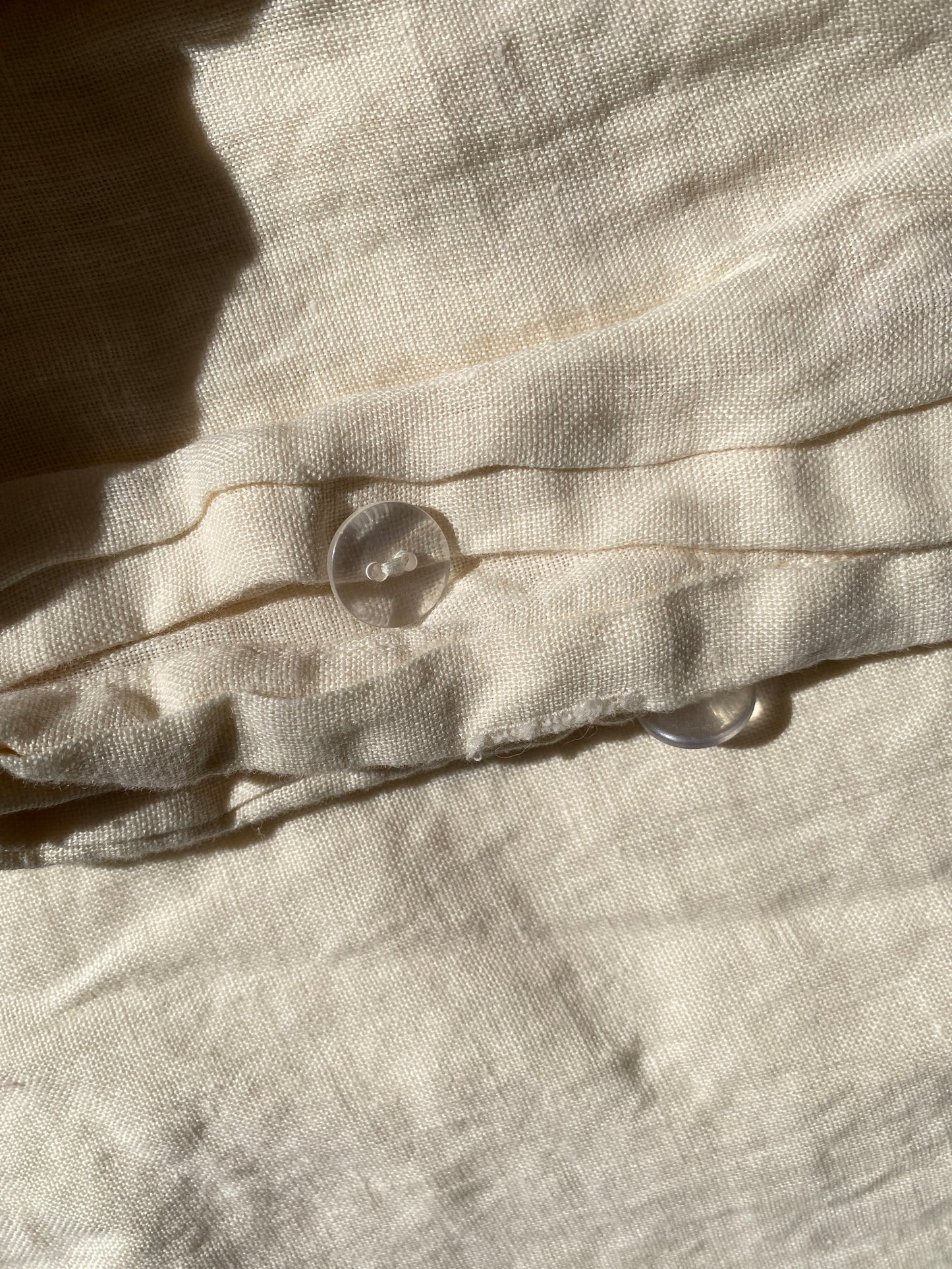 Housse de couette 240x260 - 100% lin lavé - Crème + 2 taies d’oreillers carrées