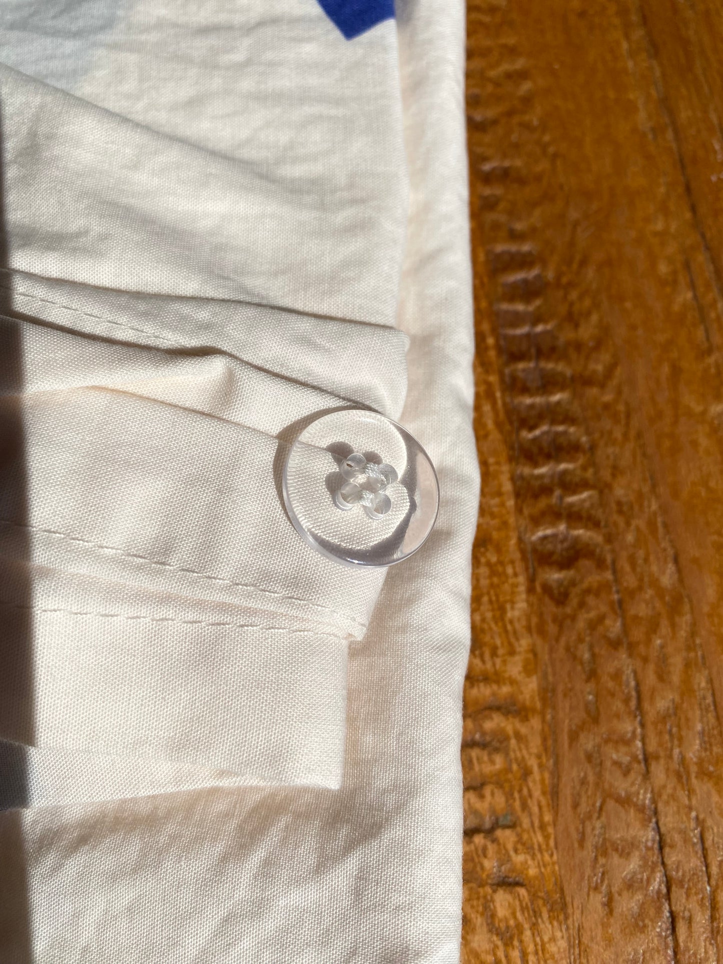 Housse de couette 220x240 - 100% coton - Cœurs bleus sur fond écru