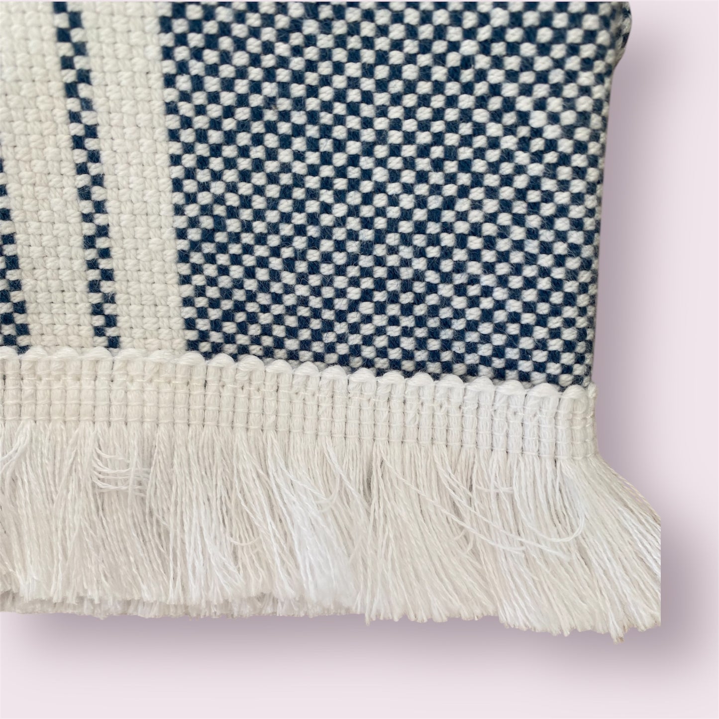 Plaids 100% coton - 150x200cm- Rayures Bleues et blanches-