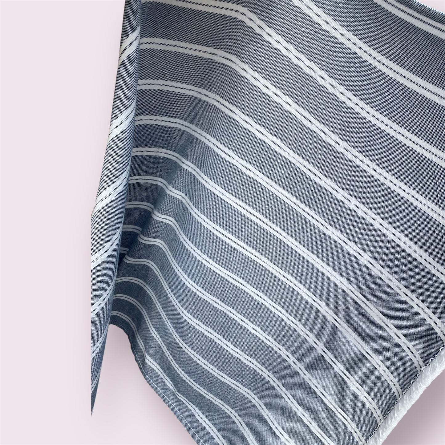 Plaids 100% coton - 150x200cm- Rayures Bleues et blanches-