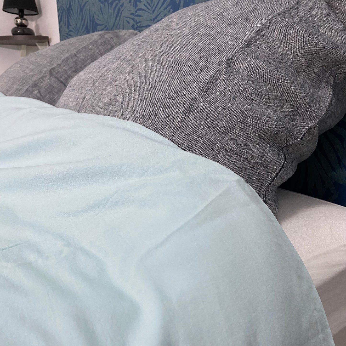Housse de couette 220x240 - Bleu Turquoise - Satin de coton