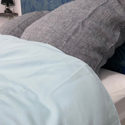 Housse de couette 220x240 - Bleu Turquoise - Satin de coton