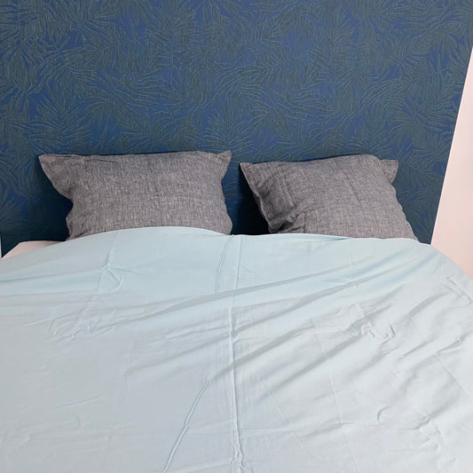 Housse de couette 220x240 - Bleu Turquoise - Satin de coton