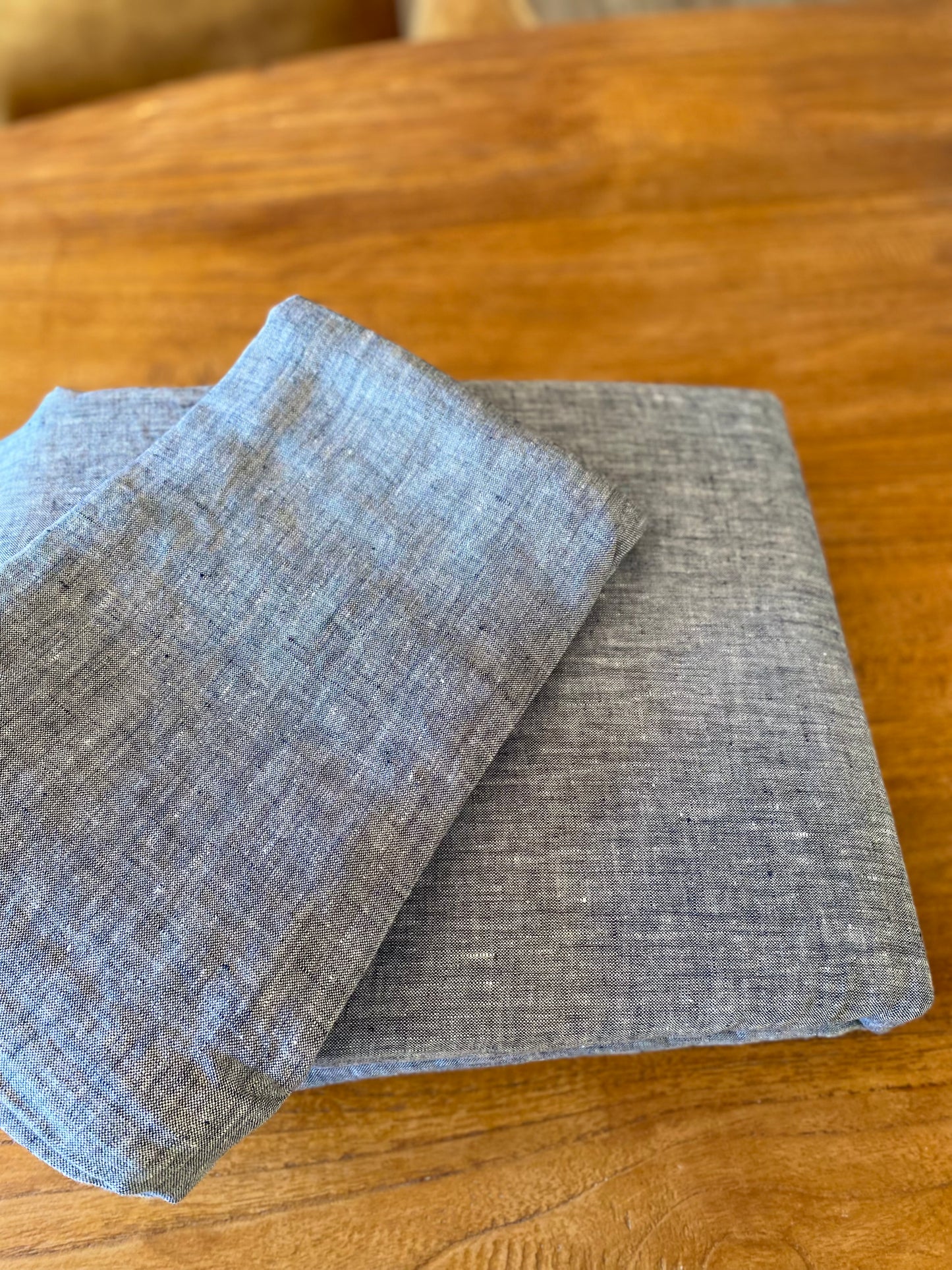 Housse de couette 100% lin lavé - 240x260 - Gris chiné + 2 taies d’oreillers carrées