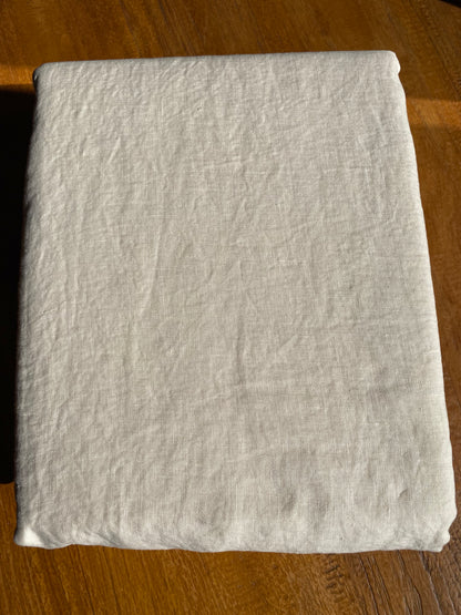 Housse de couette 240x260 - 100% lin lavé - Crème + 2 taies d’oreillers carrées