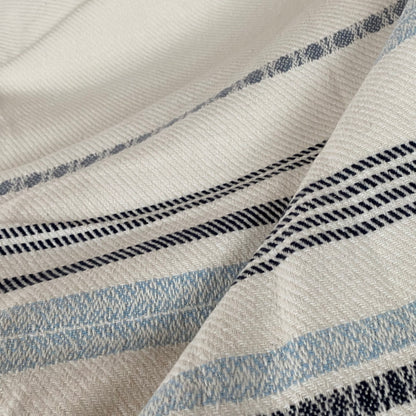 Plaids XL - Blanc rayures bleus