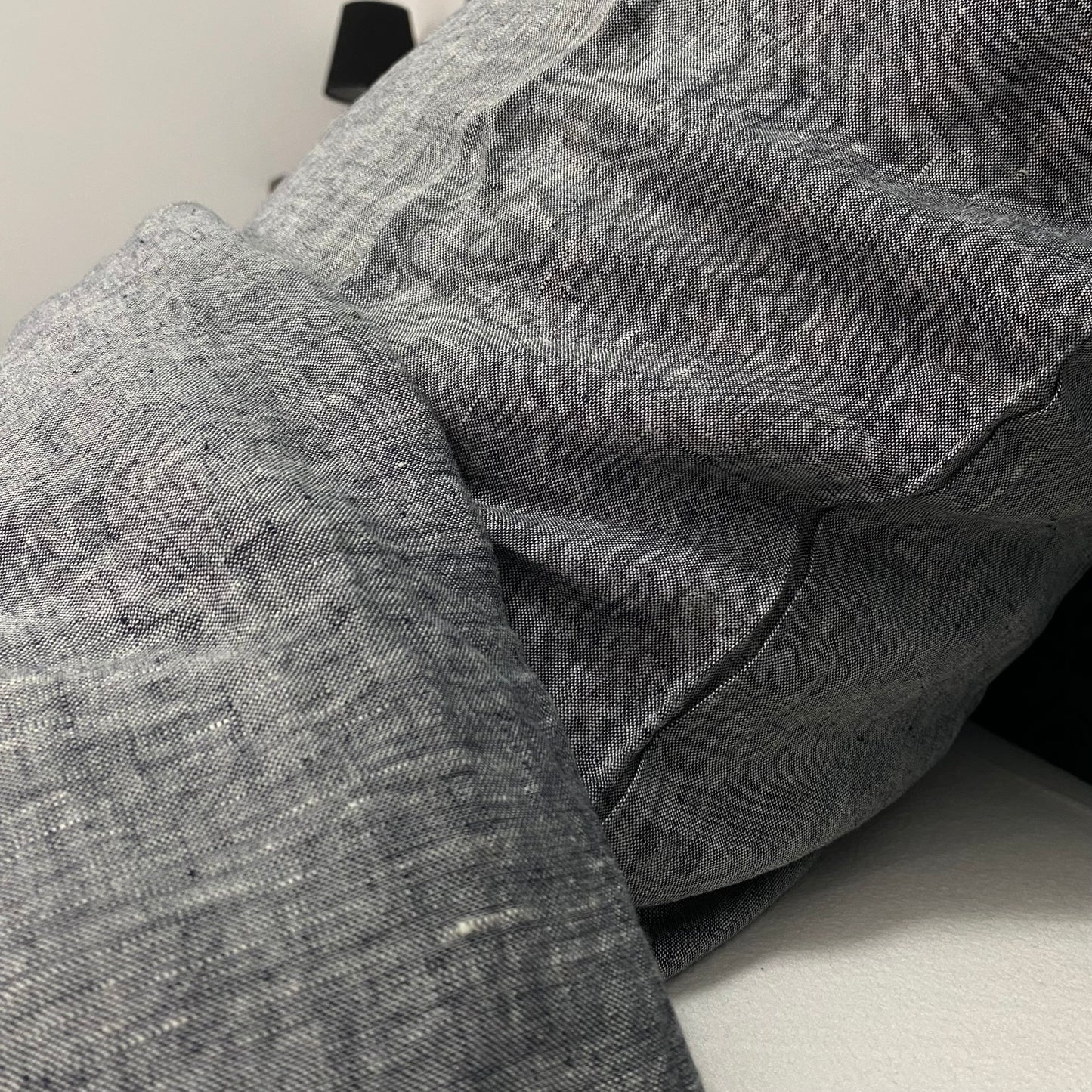 Housse de couette 220x240 + Taies carrés - Gris Chiné - Lin lavé