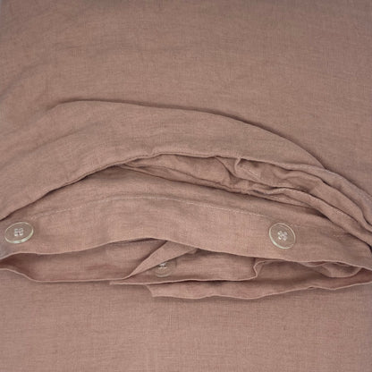 Housse de couette 220x240 + Paire de taies d’oreillers carrées 100% lin