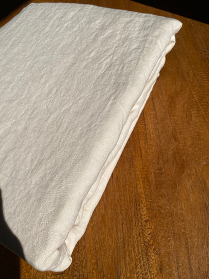 Housse de couette 240x260 - 100% lin lavé - Crème + 2 taies d’oreillers carrées