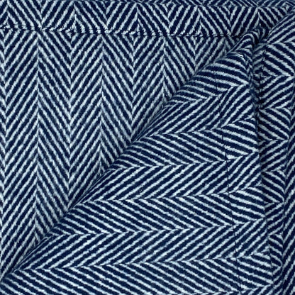 Plaids 100% coton - Chevrons bleus marines et blancs