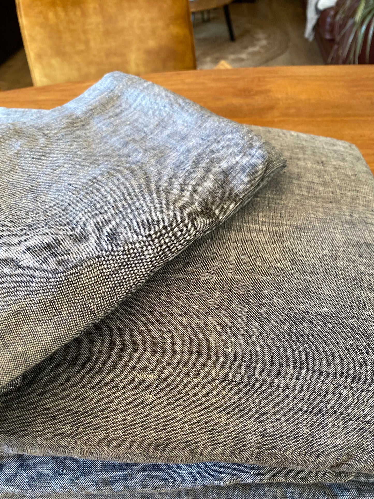 Housse de couette 100% lin lavé - 240x260 - Gris chiné + 2 taies d’oreillers carrées