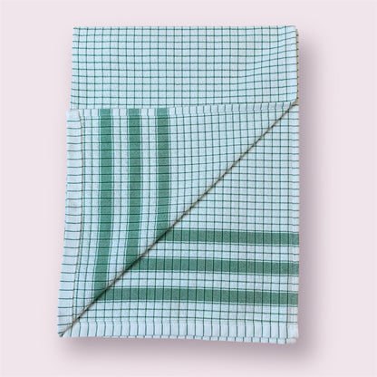 Torchon à carreaux - Vert - Lot de 3