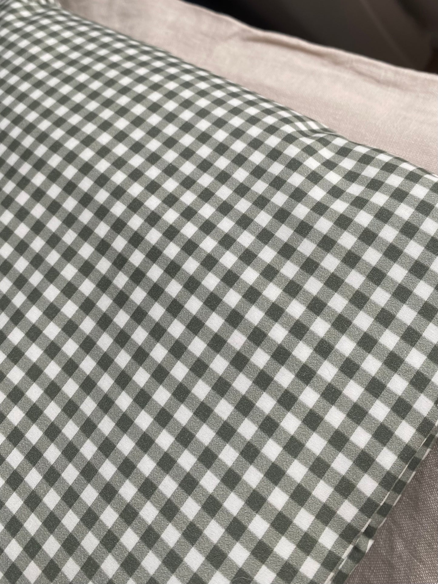 Housse de couette 100% coton - 220x240 - Vichy vert et blanc