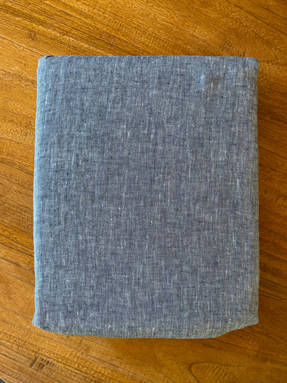 Housse de couette 100% lin lavé - 240x260 - Gris chiné + 2 taies d’oreillers carrées