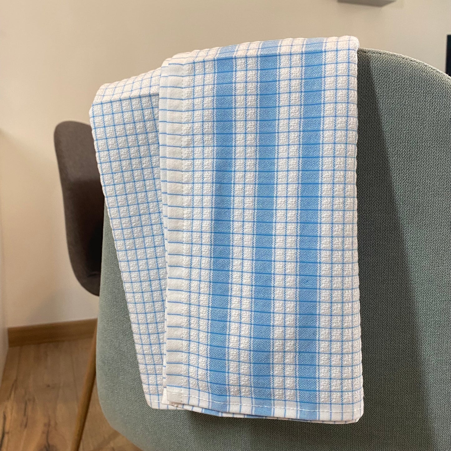 Torchon à carreaux - Bleu - Lot de 3