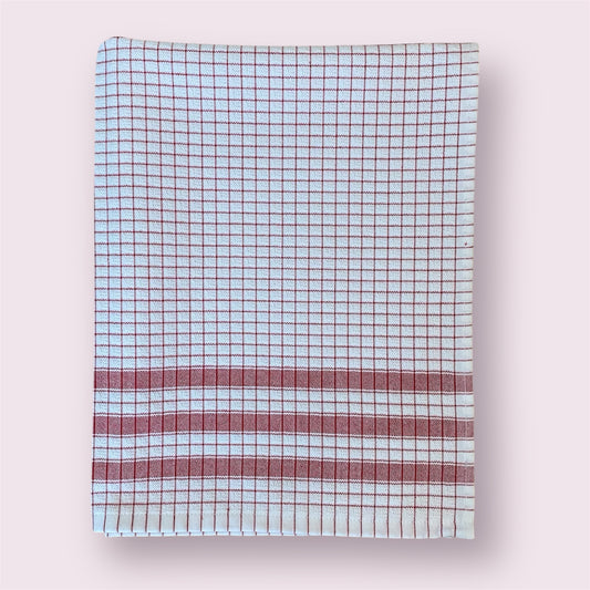 Torchon à carreaux - Rouge - Lot de 3