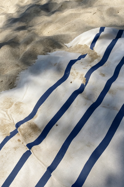 Serviette de plage - 100% coton - 100x180cm - Bleu marine